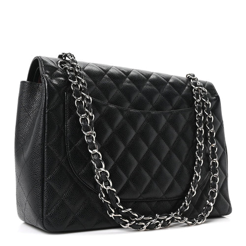 Caviar Quilted Maxi Double Flap Black