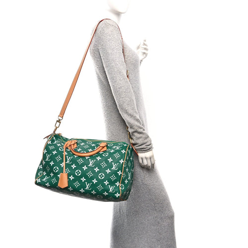 Calfskin Monogram Speedy P9 Bandouliere 40 Green
