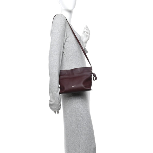 Calfskin Mini Flamenco Knot Clutch Dark Burgundy