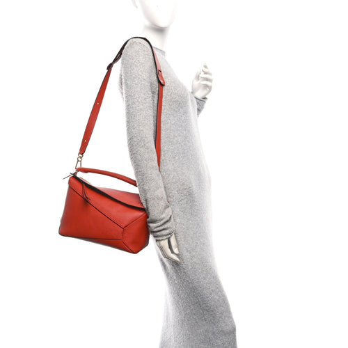 Calfskin Medium Puzzle Bag Scarlet