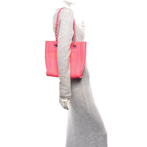 Canvas Mini Deauville Tote Pink Orange