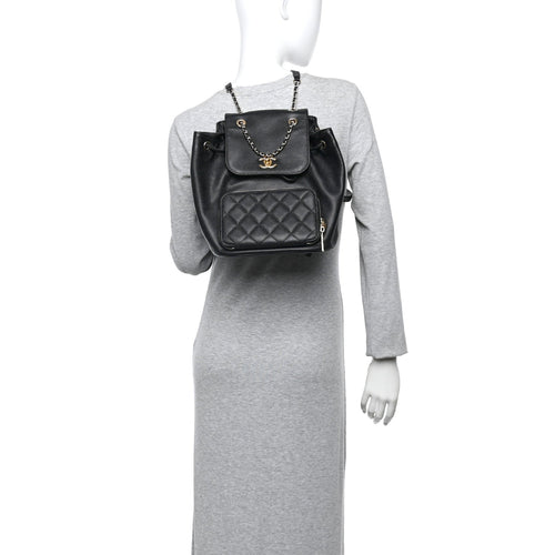 Caviar Quilted Business Affinity Backpack Black