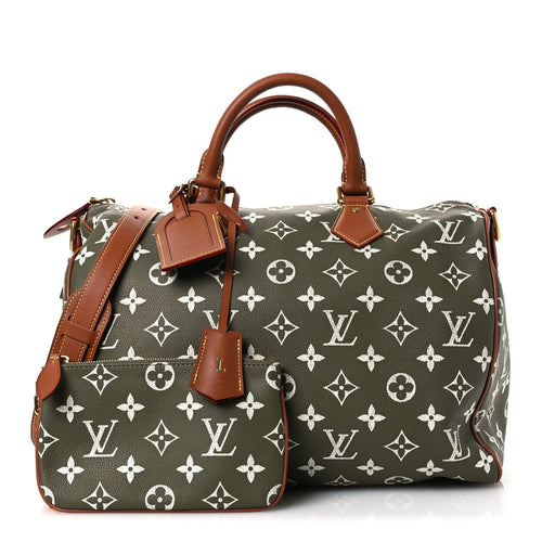 Calfskin Monogram Speedy P9 Bandouliere 40 Green Sancha