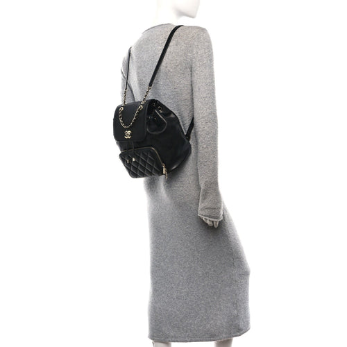 Caviar Quilted Business Affinity Backpack Black
