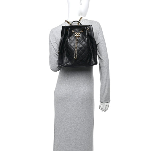 Caviar Quilted Large Chanel 25 Backpack Black