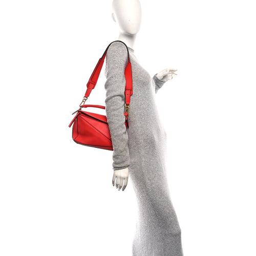 Calfskin Small Puzzle Bag Scarlet