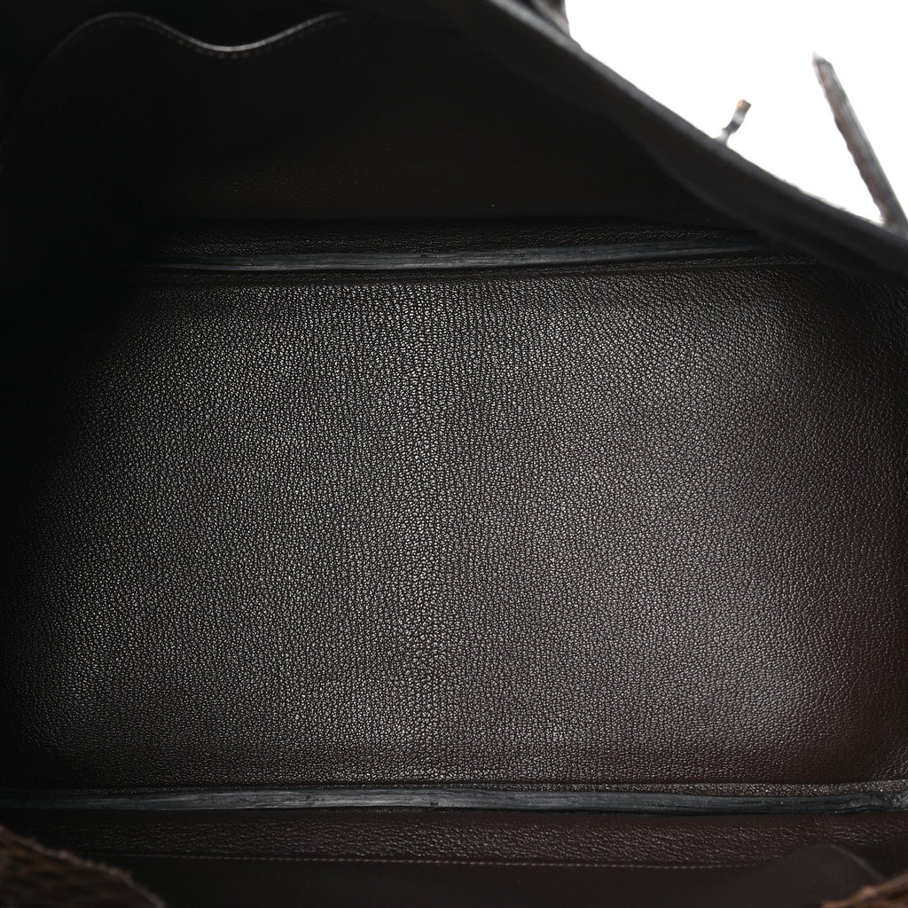 Shiny Porosus Crocodile Birkin 35 Havane