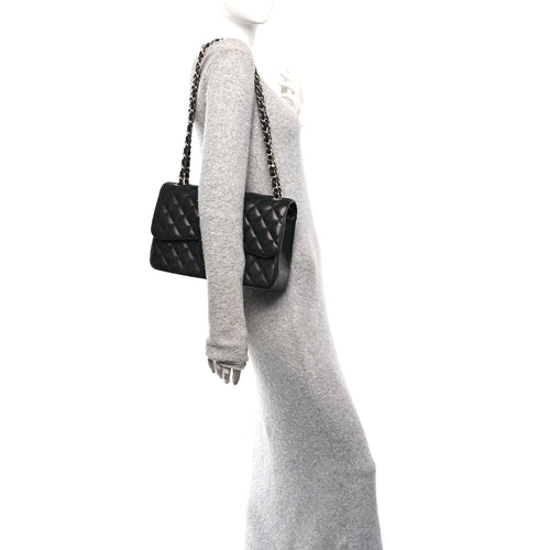 Caviar Quilted Jumbo Double Flap Black