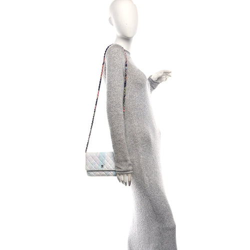 Canvas Quilted Jungle Jeans Wallet on Chain WOC Multicolor