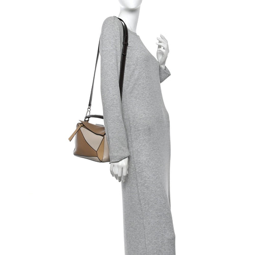 Calfskin Small Puzzle Bag Mocca Multicolor
