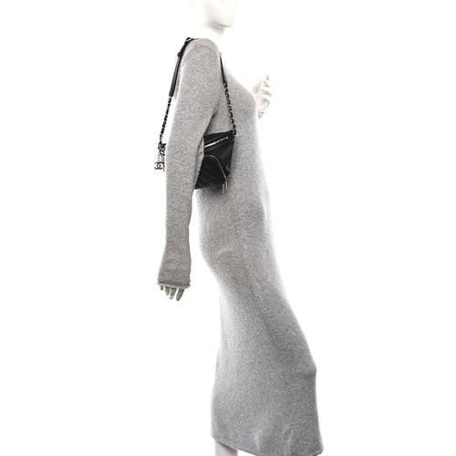 Caviar Quilted Business Affinity Waist Belt Bag Black